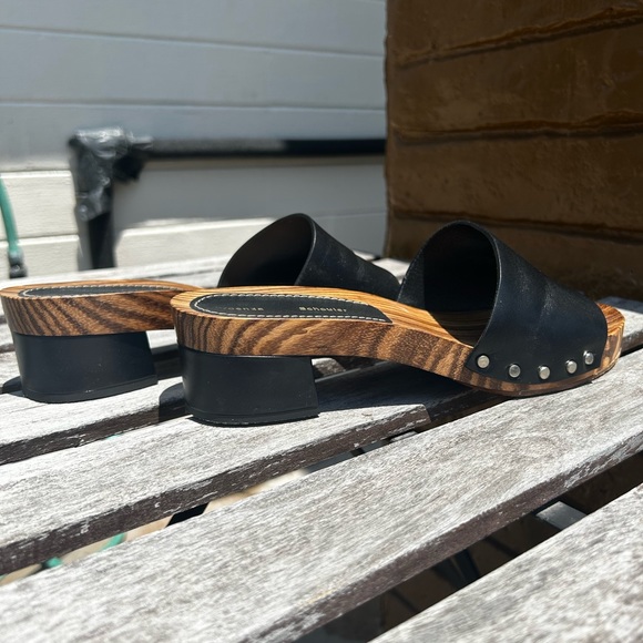 Proenza Schouler Leather and Wood Block Heel Sandal - Picture 2 of 5